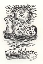 0682 Ex Libris Nederland : Lou Strik, 1981, Antiek en Kunst, Kunst | Etsen en Gravures, Verzenden