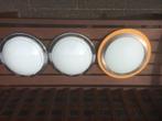 Plafondlampen - rond -  3 stuks, Ophalen, Gebruikt, Glas