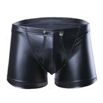 Heren leer look boxer met knopen / zwarte boxershort leren, Verzenden, Zwart, Boxer