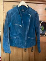 Nieuw suede leren jasje biker jas blauw excellent M 38, Kleding | Dames, Maat 38/40 (M), Blauw, Nieuw, Ophalen of Verzenden