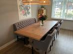 Kloostertafel met stoelen en bankje, Huis en Inrichting, Tafels | Eettafels, Ophalen, Gebruikt, 100 tot 150 cm, Eikenhout