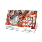 Oranje Leeuwinnen penning 2017 in coincard - KNM, Postzegels en Munten, Munten | Nederland, Ophalen of Verzenden, Koningin Beatrix