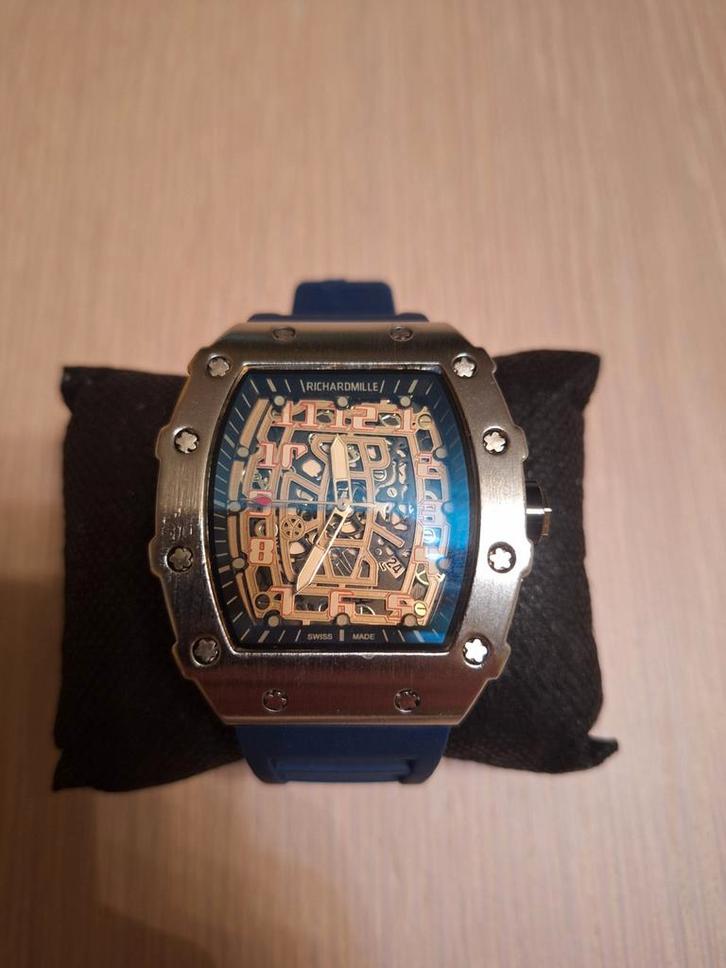 Richard Mille Silver Blue Ribbon Horloge, Sieraden, Tassen en Uiterlijk, Horloges | Heren, Zo goed als nieuw, Polshorloge, Overige merken