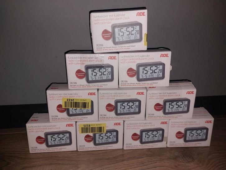 Grote partij ADE CK 2306 Radio Controlled Alarm Clock/wekker, Witgoed en Apparatuur, Wekkers, Nieuw, Ophalen of Verzenden