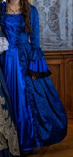 Carnaval | Rococo 18de eeuw jurk met onderrok (z.g.a.n.)  vr, Kleding | Dames, Ophalen, Overige typen, Blauw, Zo goed als nieuw