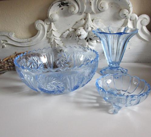 Glas licht/blauw, Antiek en Kunst, Antiek | Glas en Kristal, Ophalen of Verzenden