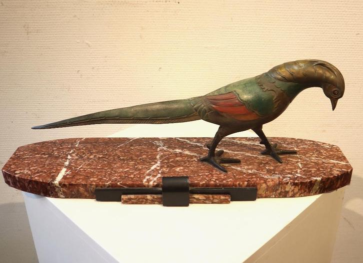 Art Deco sculptuur fazant, Antiek en Kunst, Kunst | Beelden en Houtsnijwerken, Ophalen of Verzenden