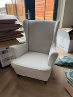 IKEA Strandmon Oorfauteuil met Voetenbankje (grijs zndr hoes, Huis en Inrichting, Fauteuils, Ophalen, Gebruikt, Stof, 75 tot 100 cm