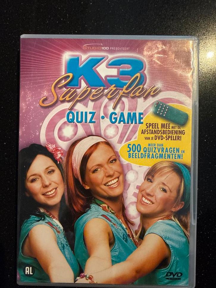 K3 Superfan Quiz-Game DVD, Cd's en Dvd's, Dvd's | Kinderen en Jeugd, Zo goed als nieuw, Tv non-fictie, Educatief, Alle leeftijden