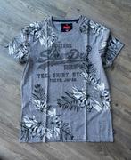 Grijs gebloemd t-shirt Superdry, Kleding | Heren, Verzenden, Zo goed als nieuw, Maat 56/58 (XL)