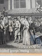 Joodse huwelijk ceremonie. Frankrijk, ets, 18e eeuw. Lijst., Antiek en Kunst, Kunst | Schilderijen | Klassiek, Ophalen of Verzenden