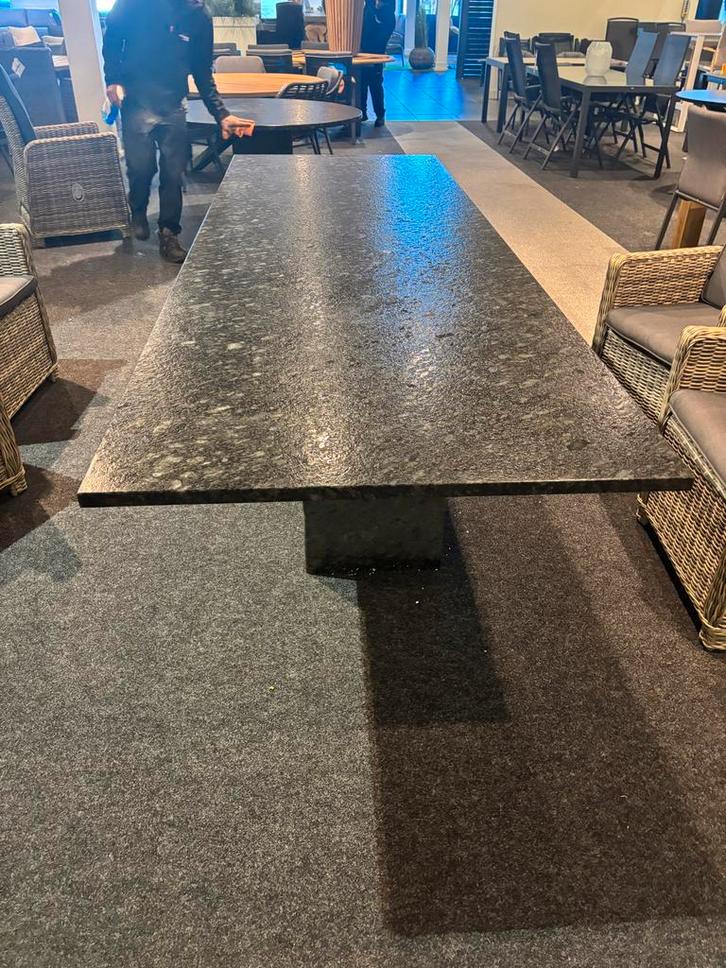 Granieten eettafel 300x100 cm, Huis en Inrichting, Tafels | Eettafels, Gebruikt, 100 tot 150 cm, 200 cm of meer, Vijf personen of meer