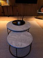Table du sud - Marmeren salontafel nieuw was 820 euro!, Huis en Inrichting, Overige materialen, 50 tot 100 cm, 50 tot 75 cm, Marmer modern met poeder coat zwart onderstel