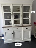 Bieden Buffetkast met glazen deuren, Huis en Inrichting, Kasten | Buffetkasten, Gebruikt, 200 cm of meer, 150 tot 200 cm, Ophalen of Verzenden