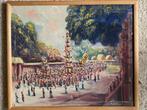 Indonesische Balinese begrafenis processie indonesie, Antiek en Kunst, Kunst | Schilderijen | Klassiek, Ophalen of Verzenden