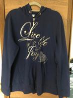 Blauwe vest met tekst, Kleding | Dames, Truien en Vesten, Blauw, Maat 42/44 (L), Ophalen of Verzenden, Zo goed als nieuw