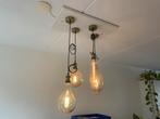 Eettafel hanglampenset, Ophalen of Verzenden, Zo goed als nieuw, Glas, Minder dan 50 cm