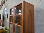 Vintage Deens Jaren 80 Design Vitrine Kast Teak Wandmeubel 2, Huis en Inrichting, Kasten | Vitrinekasten, Glas, 150 tot 200 cm