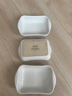Set van 3 witte ovenschalen - zsm ophalen!, Ophalen of Verzenden, Zo goed als nieuw