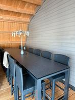 Hoge bar/tuintafel met 12 Forza barstoelen, Ophalen, Meer dan 8 zitplaatsen, Zo goed als nieuw, Tuinset