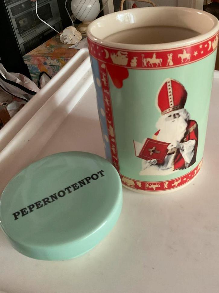 Pepernotenpot met Sinterklaas afbeelding, Huis en Inrichting, Woonaccessoires | Overige, Zo goed als nieuw, Ophalen of Verzenden