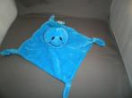da daatje knuffeldoekje blauw velours met zwarte ogen /mond, Kinderen en Baby's, Speelgoed | Knuffels en Pluche, Ophalen of Verzenden
