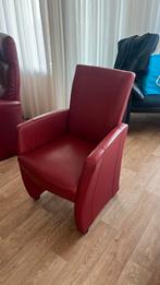 Leren stoelen rood (set van 4), Huis en Inrichting, Stoelen, Ophalen, Gebruikt, Leer, Vier