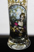 Antiek Boheems Steinschonau Fachschule glazen bokaal c 1900, Ophalen of Verzenden