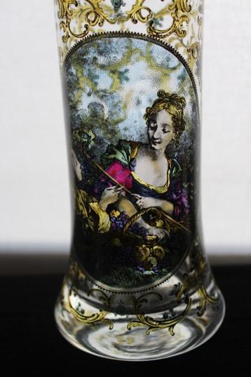 Antiek Boheems Steinschonau Fachschule glazen bokaal c 1900 beschikbaar voor biedingen