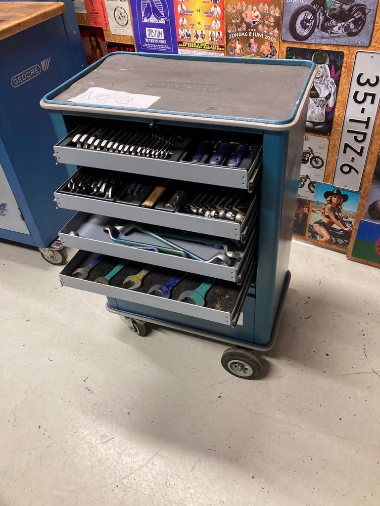 Gedore gevulde gereedschaps wagen gedore, Auto diversen, Autogereedschap, Ophalen, Gebruikt