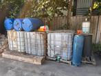 3 x 200liter vaten blauw, Tuin en Terras, Regentonnen, 150 liter of meer, Ophalen of Verzenden, Gebruikt, Kunststof