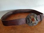Mooie aparte bruine leren riem met prachtige gesp,  mt 95, Ophalen, 95 tot 105 cm, Bruin, Echt leder