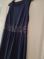Blauwe mouwloze zomerjurk met pailletten strook, Kleding | Dames, Jurken, Blauw, Maat 42/44 (L), Ophalen of Verzenden, Zo goed als nieuw