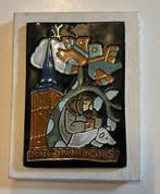 Keramiek tegeltje parochie St Anthonis kerkgebouw + pater, Ophalen of Verzenden