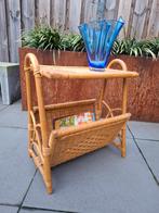VINTAGE ROTAN, BAMBOE "LECTUURBAK"BIJZETTAFELTJE" jaren 60, Ophalen of Verzenden, Gebruikt