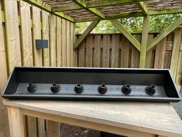 Verlichtingsbak, hout; zwart met 6 fittingen, Muziek en Instrumenten, Behuizingen en Koffers, Gebruikt, Overige instrumenten, Ophalen