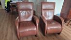 2 leren relaxfauteuils, Ophalen, Gebruikt, 75 tot 100 cm