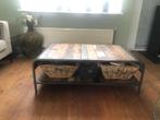 Salontafel industrieel scheepshout en metaal, Huis en Inrichting, Tafels | Salontafels, Ophalen, Gebruikt, 100 tot 150 cm, Vintage