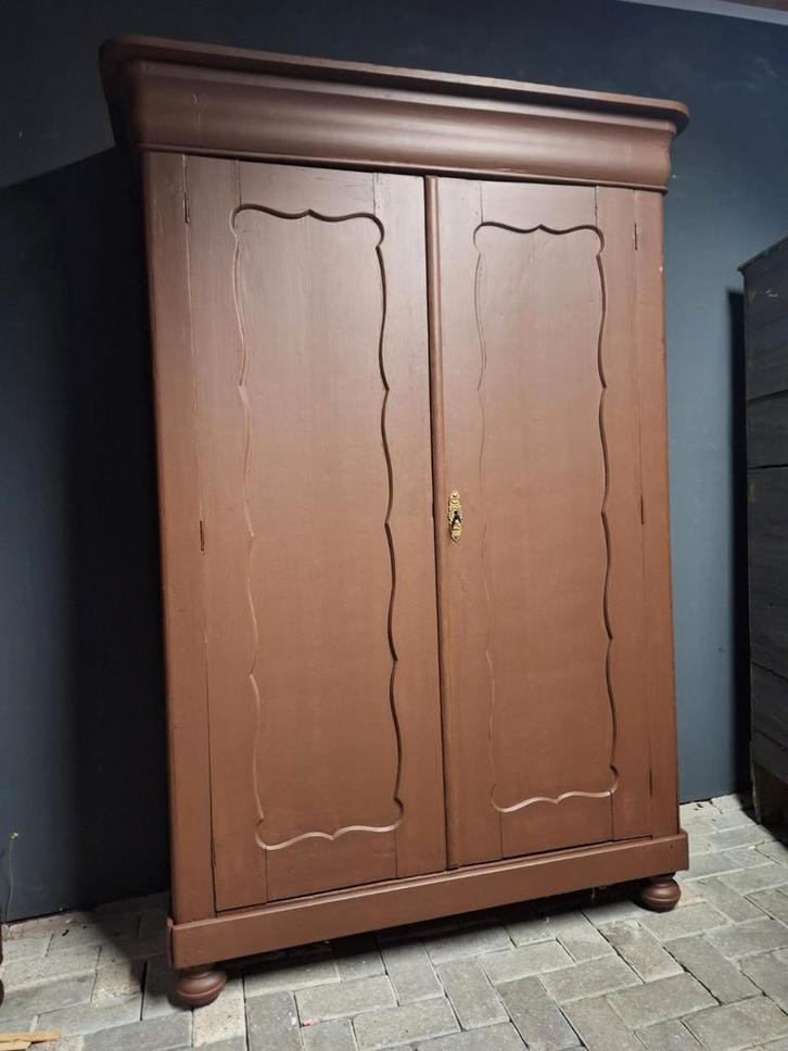 Bruine biedermeier meidenkast linnenkast kledingkast, Antiek en Kunst, Antiek | Meubels | Kasten, Ophalen of Verzenden
