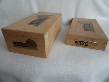 2 houten Agio sigarendozen beschikbaar voor biedingen