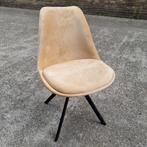 Nette eetkamerstoelen fluweel met zwarte poten, Zwart, Nieuw, Ophalen of Verzenden, Metaal
