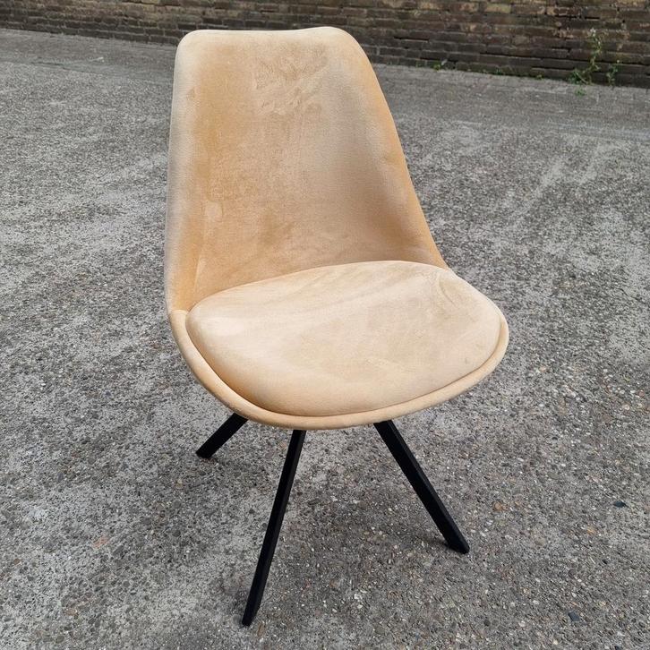 Nette eetkamerstoelen fluweel met zwarte poten, Huis en Inrichting, Stoelen, Nieuw, Eén, Metaal, Stof, Zwart, Ophalen of Verzenden