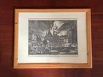 Herdruk ets - Brand stadhuis Amsterdam 1652, Jan v/d Heyden, Ophalen