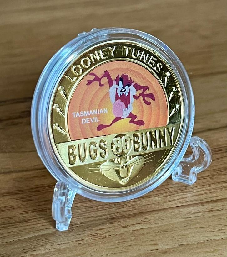 Looney Tunes Tasmanian Devil met 24kt goud vergulde munt +st, Postzegels en Munten, Munten | Amerika, Losse munt, Zuid-Amerika