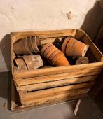 Antieke terracotta bloempotten 1628 uniek vorstbestendig, Gebruikt, Rond, Ophalen of Verzenden, Balkon