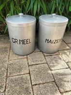 Aluminium voorraadblikken griesmeel en mazena, Ophalen of Verzenden