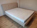 Te koop: Tweepersoonsbed en matras, 160 cm, Stof, Zo goed als nieuw, Ophalen