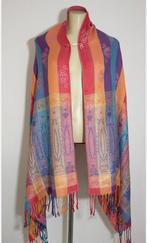 Gedessineerde 55% Pashmina met 45% zijde en franjes, Kleding | Dames, Mutsen, Sjaals en Handschoenen, Verzenden, Zo goed als nieuw