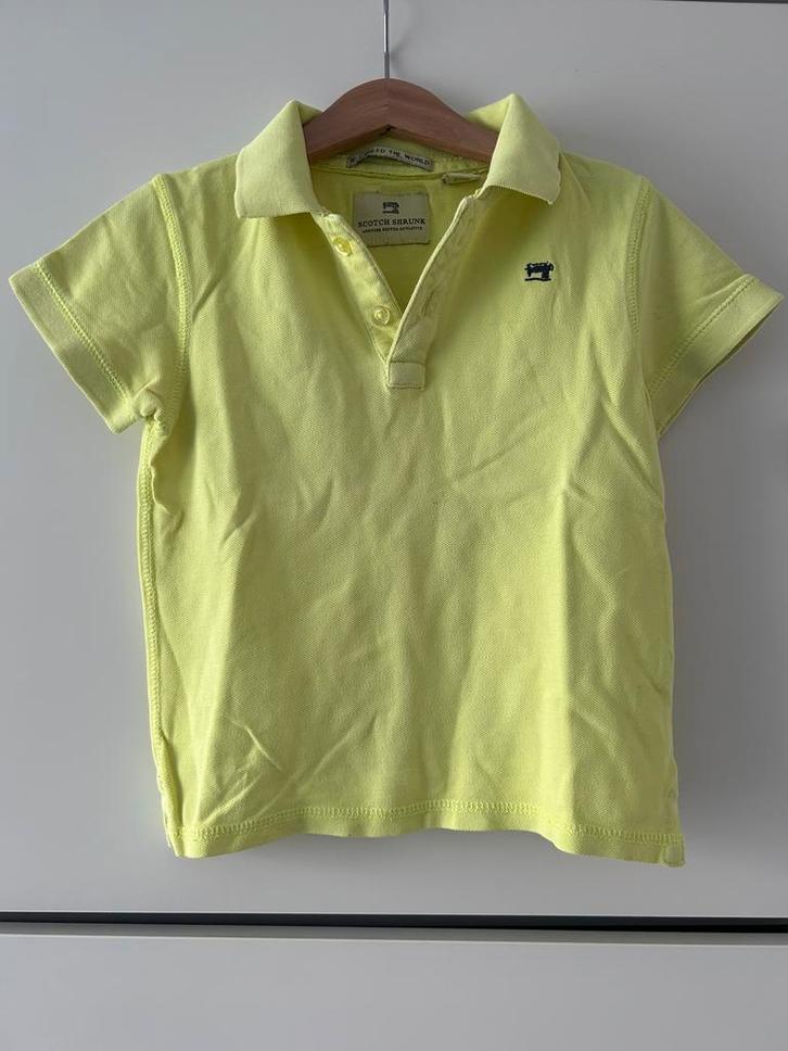 Scotch Shrunk Polo Shirt Maat 104 (4) Citroengeel Als nieuw, Kinderen en Baby's, Kinderkleding | Maat 104, Zo goed als nieuw, Jongen of Meisje