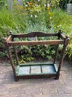 Ouderwetse paraplubak met zinken lekbak, Huis en Inrichting, Woonaccessoires | Paraplubakken, Ophalen of Verzenden, Gebruikt, Hout